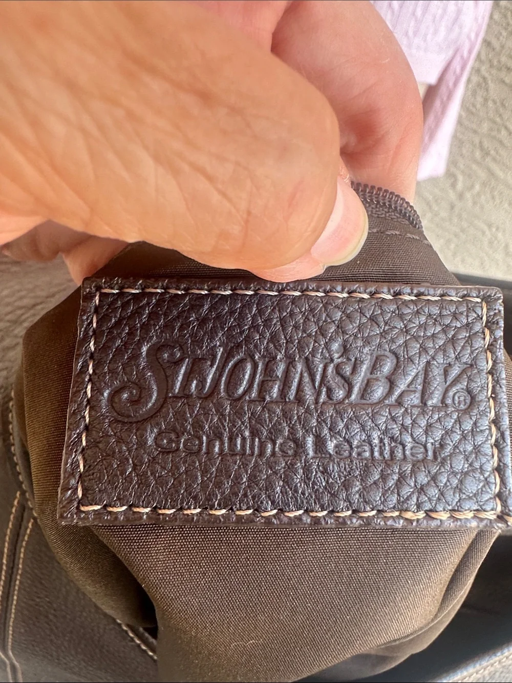 St. John's Bay Brown Pebble Leather Hobo